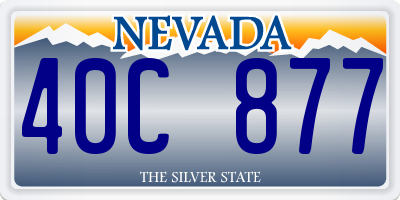 NV license plate 40C877