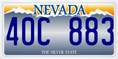 NV license plate 40C883