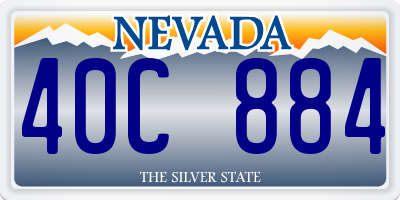 NV license plate 40C884
