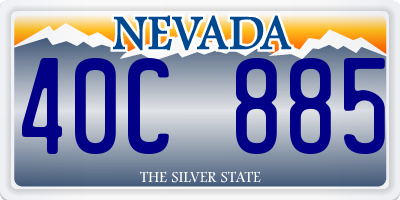 NV license plate 40C885