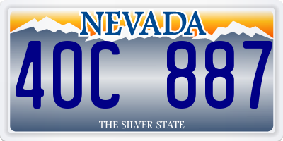 NV license plate 40C887