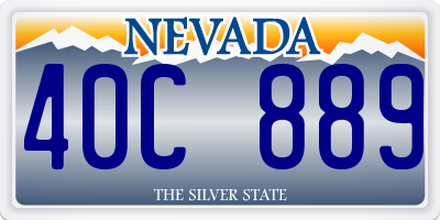 NV license plate 40C889