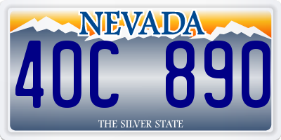 NV license plate 40C890