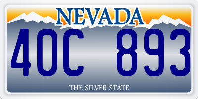 NV license plate 40C893