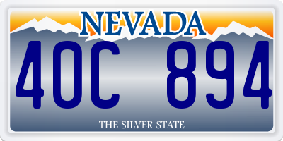 NV license plate 40C894