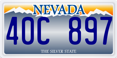 NV license plate 40C897
