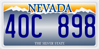 NV license plate 40C898