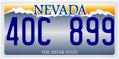 NV license plate 40C899