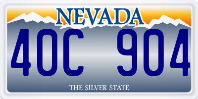NV license plate 40C904