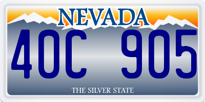 NV license plate 40C905