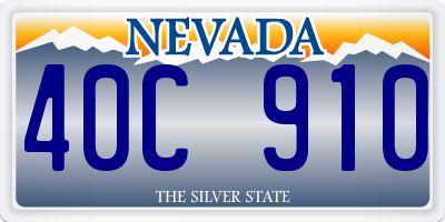 NV license plate 40C910