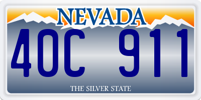 NV license plate 40C911