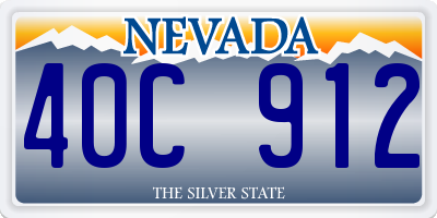 NV license plate 40C912