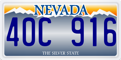 NV license plate 40C916