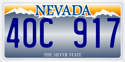 NV license plate 40C917