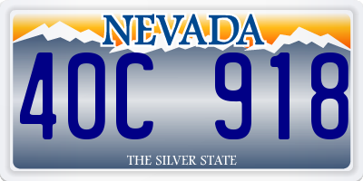 NV license plate 40C918