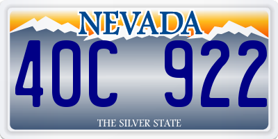 NV license plate 40C922