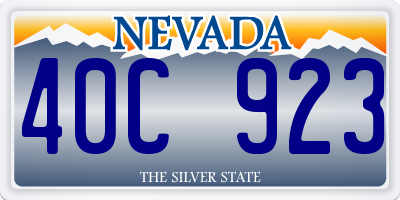 NV license plate 40C923