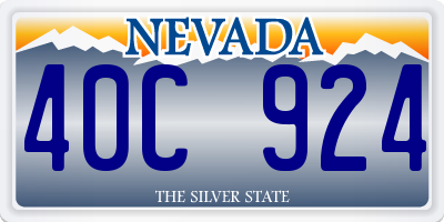 NV license plate 40C924