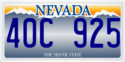 NV license plate 40C925