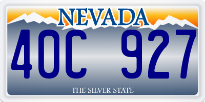 NV license plate 40C927