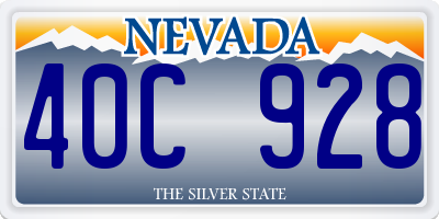 NV license plate 40C928