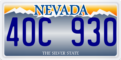 NV license plate 40C930