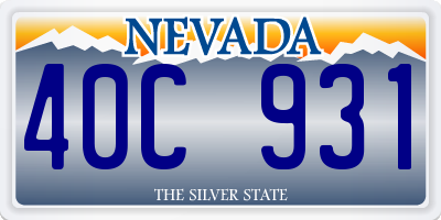 NV license plate 40C931