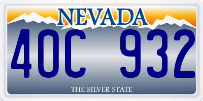NV license plate 40C932