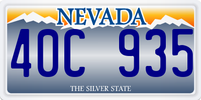NV license plate 40C935