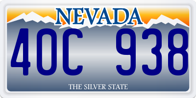 NV license plate 40C938