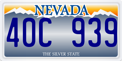 NV license plate 40C939