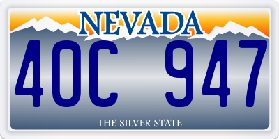 NV license plate 40C947