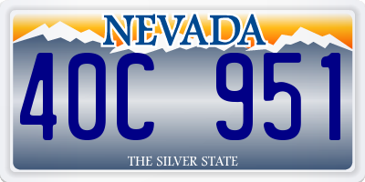 NV license plate 40C951