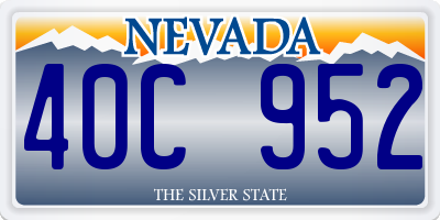 NV license plate 40C952