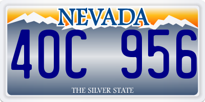 NV license plate 40C956