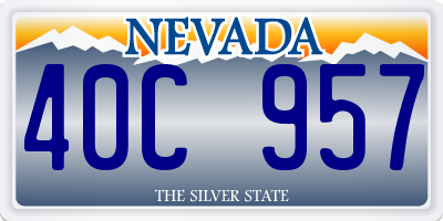 NV license plate 40C957