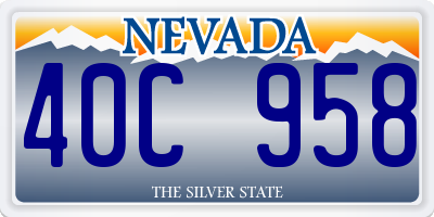 NV license plate 40C958