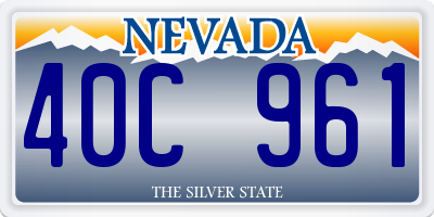 NV license plate 40C961