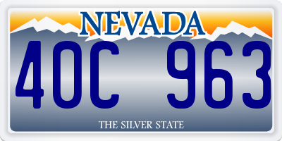 NV license plate 40C963
