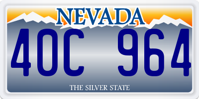 NV license plate 40C964