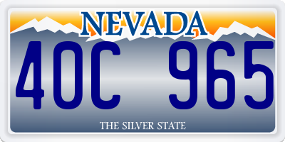 NV license plate 40C965