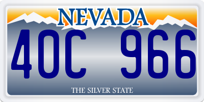 NV license plate 40C966