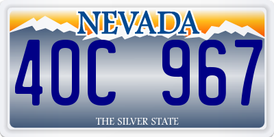 NV license plate 40C967