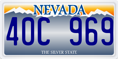 NV license plate 40C969