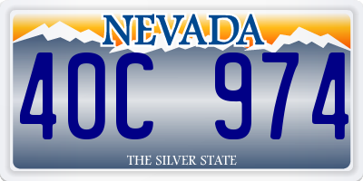 NV license plate 40C974
