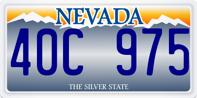 NV license plate 40C975