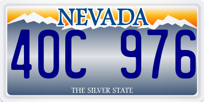 NV license plate 40C976