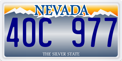 NV license plate 40C977