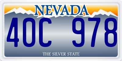 NV license plate 40C978